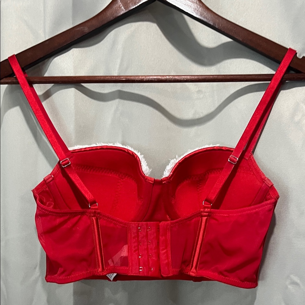 Red Satin Women's Intimate Top - Picture 3 of 4